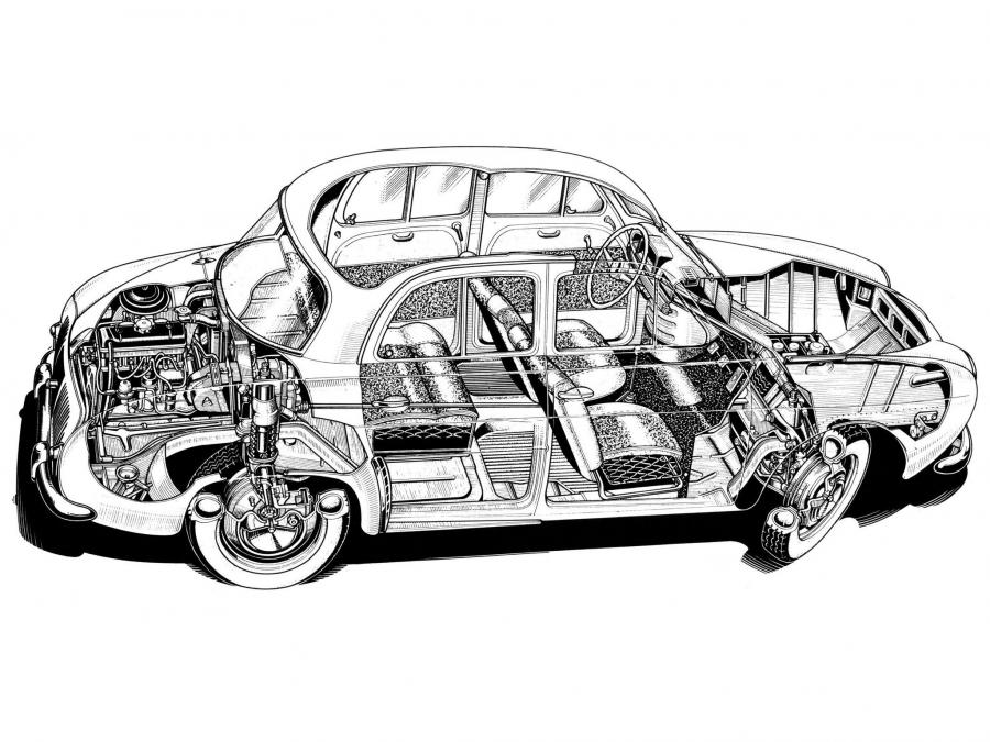 Схема Renault Dauphine 1956 года  (фото 22 из 26)